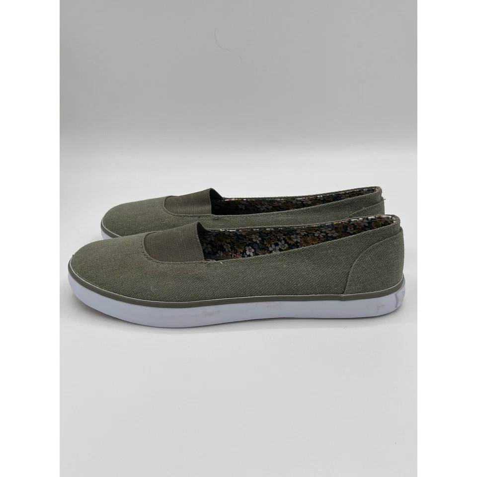 Daniel Green Jena Canvas Slip On Shoes Comfort Casual Olive Green- 7.5N Cotton - Image 2 of 4
