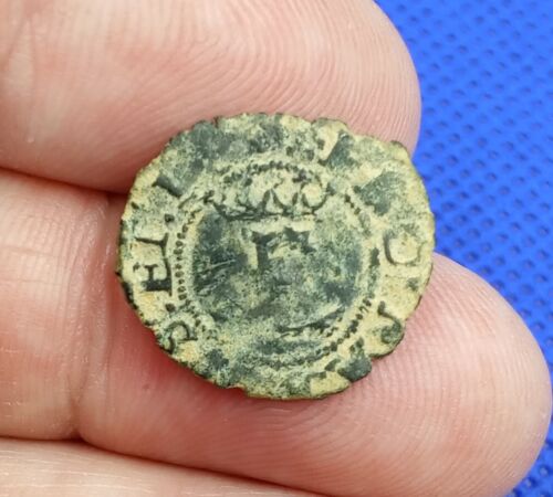 COLUMBUS POCKET CHANGE, FERDINAND & ISABELLA BLANCA MEDIEVAL COIN - Picture 1 of 6