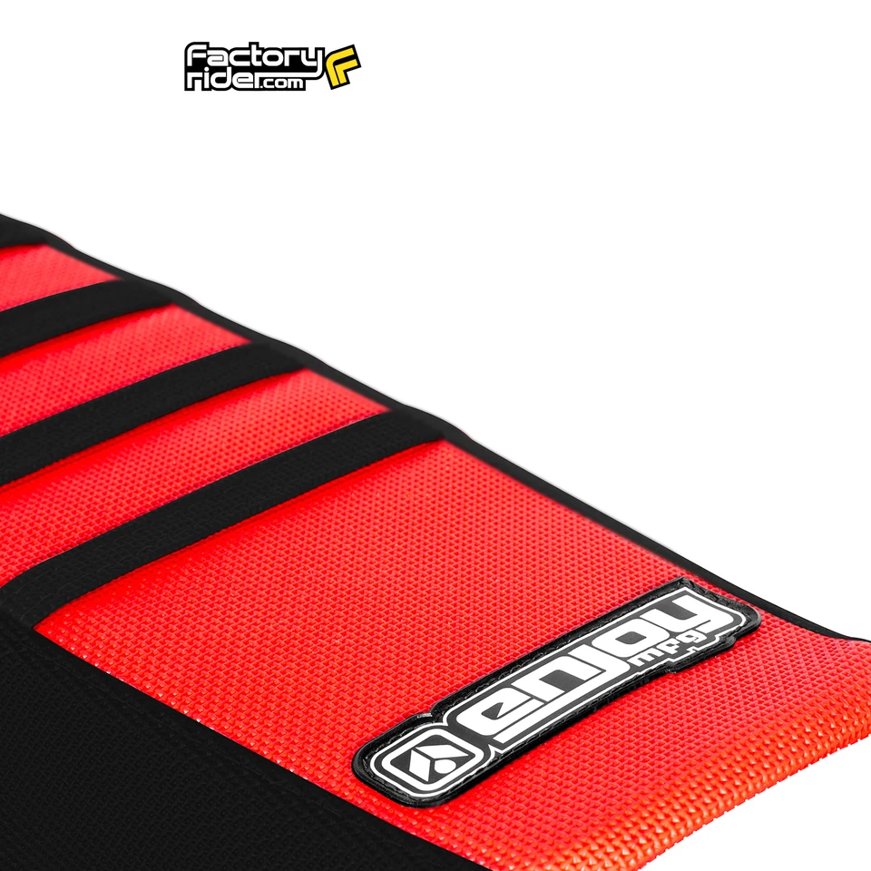 2005-2014 HONDA CRF 450 X SEAT COVER by Enjoy MFG BLACK & RED w BLACK RIBS #101 - Image 2 of 4