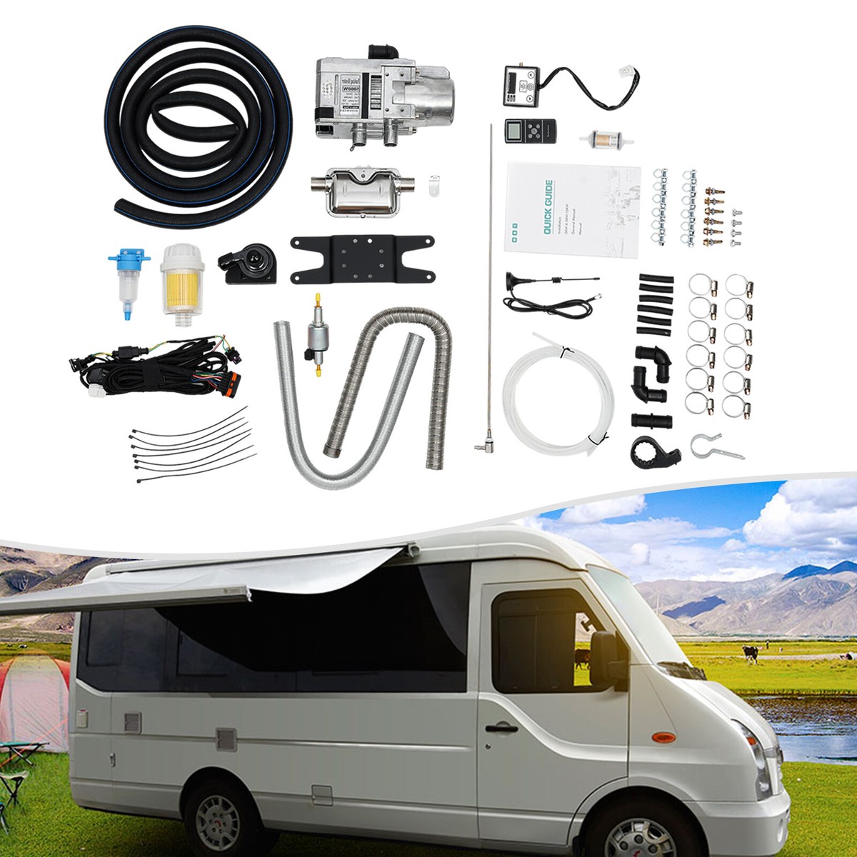 Campervan Diesel Water Heater Van 12V Diesel Water Heater Kit Fit