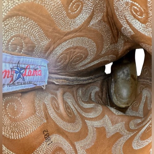 Tony Lama Exotic Ostrich Leather Tan/Brown Cowboy Boots in EUC and Size 10 - Picture 6 of 11