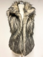 Marccain Sports Cream & Black Faux Fur Lined Gilet Size N2 Uk 10/12