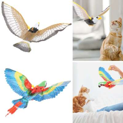 Interactive Simulation Bird Cat Dog Toy Flying Eagle Parrot Electric Hanging Toy