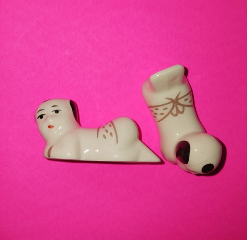 2 Sets (4 total) "Stolen From Tao" Restaurant Chopstick Holders Porcelain