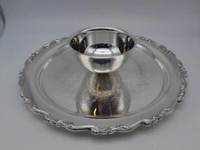Oneida Vintage Silver Plate Chip And Dip Platter Georgian Scroll