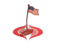 Toy Solider Playset Plastic 4.5" American FLAG w Base RED ARMY MEN Accessory