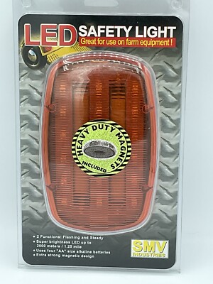 LED Safety Light Highway/Farm Flashing / Steady Light with Magnetic Back - LSL-A