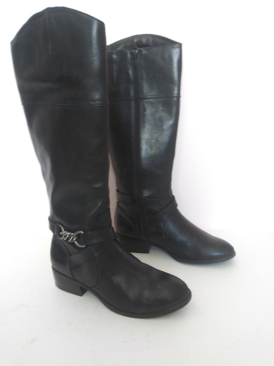 Lauren Ralph Lauren Menna Black Leather Tall Riding Boots  display picture 3