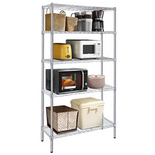Simple Deluxe Heavy Duty Shelving Unit Wire Metal Stackable Storage 5-Tier Shelf