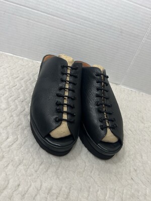 L Amour Des Pieds Arienne Platform Wedge Black Sandals Leather Women s Size 10M