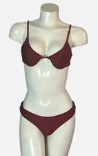 Mi Zaful Swimsuit Womens 6 Bikini 2 Piece Bra Top Cheeky Swim Wear Red