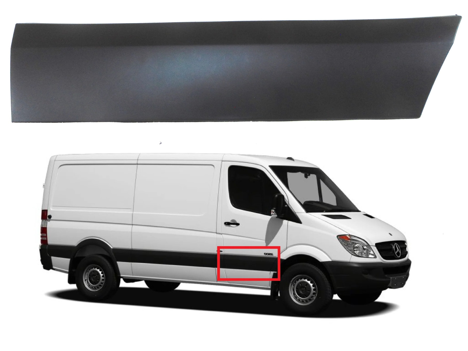 Baguette de côté droite noire pour protection Sprinter Crafter 2005
