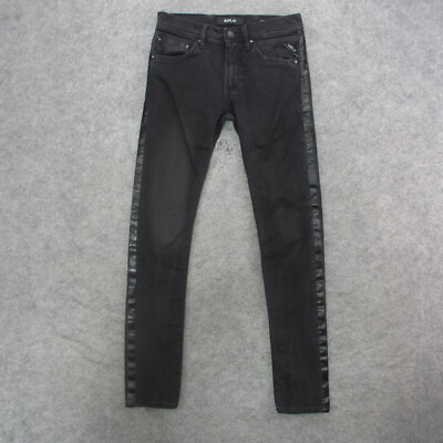 Replay Jondrill Jeans Men's 28x32 Black Dark Wash Skinny Jeans