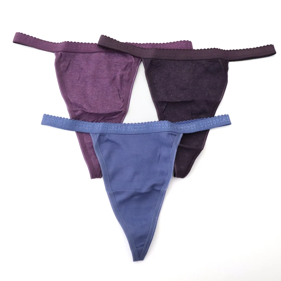 VINTAGE Victoria's Secret NEW 100% Cotton Signature V-String Thong Panty S M - Image 3 of 3