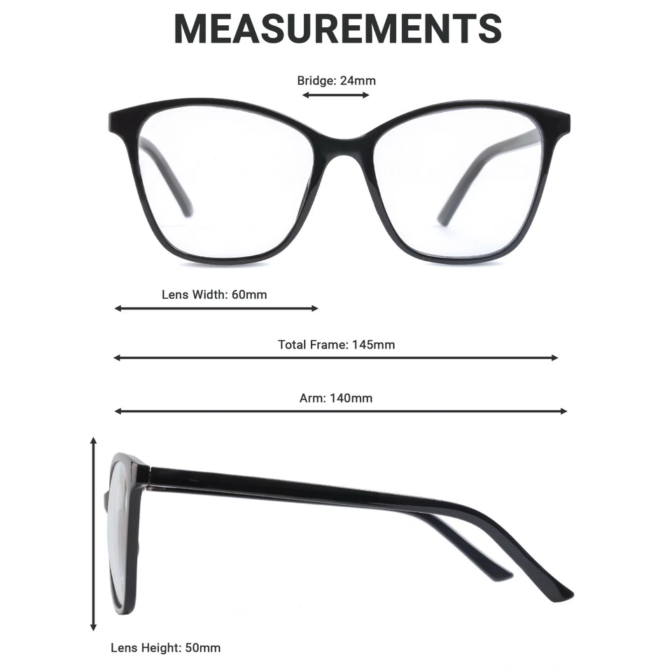 Gafas de lente transparente JOLENE vintage de gran tamaño ojo de gato SOMBREADO moda Foto 4 de 4