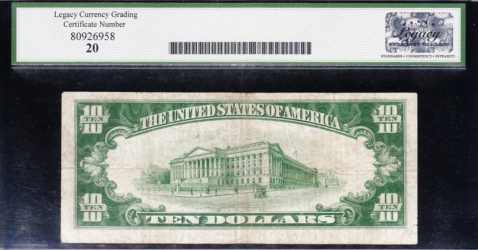 VERY NICE *SCARCE* Bold & Crisp VF 1928 C $10 Chicago FRN! LCG 20! 13104A - Image 3 of 3