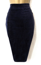 TU WOMAN Navy Corduroy Midi Skirt UK 16 Soft Stretch Cord Smart Casual Workwear