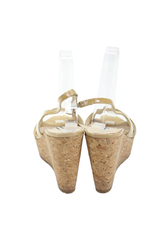 L.K.Bennett Mujer Charol Corcho Cordones Cuñas Beige Talla 40 10 Foto 3 de 4