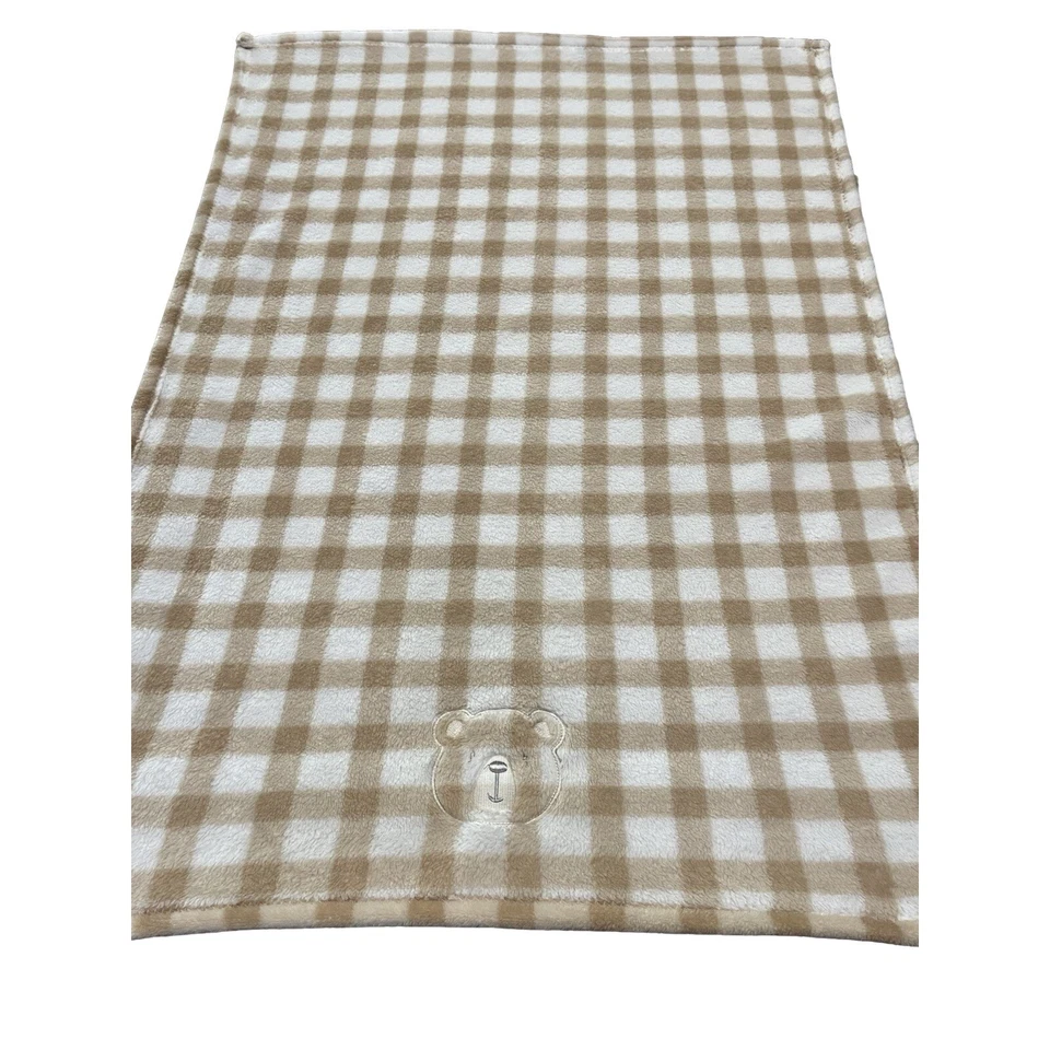 Little & Loved Oso Marrón Manta Cuadros Vellón Guinga Seguridad Lovey Bordado Foto 3 de 4