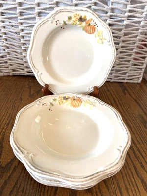4 pc Lot PLYMOUTH PFALTZGRAFF 9" SALAD BREAD PLATE FALL HARVEST THANKSGIVING
