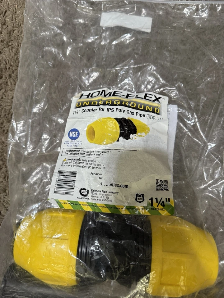 Home-Flex 18-429-012 Underground 1-1/4" Coupler for IPS Poly Gas Pipe NEW - Image 2 of 4