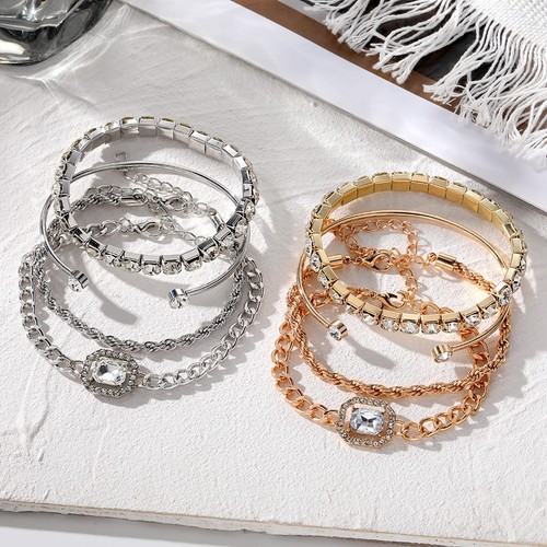 Goldarmband für Damen zierlich 14k vergoldet Armreif Armbänder Set verstellbar T - Bild 6 von 7