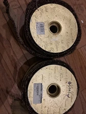 2 Spools Of Tinsel Burlap Ribbon.  4” X 10 Yards Each.