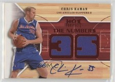 2008-09 Fleer Hot Prospects The Numbers Game Material Red /5 Chris Kaman Auto