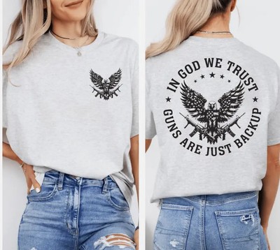 In God We Trust Patriotic T-Shirt With American Eagle