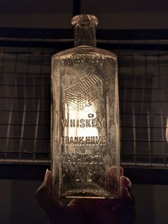 Homestead Whiskey Frank Hume Washington DC Pictorial Log Cabin Liquor Bottle
