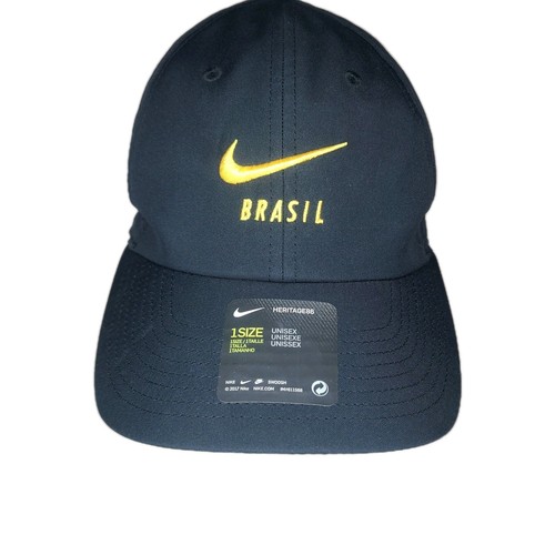Nike Heritage 86 Brasil National Soccer Team Dri Fit Adjustable Hat OS '17 - Picture 2 of 6