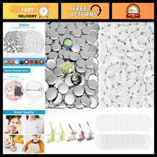 200 Sets 1.25" Button Maker Supplies - 32mm Badge Parts, Metal Covers  Pin Back
