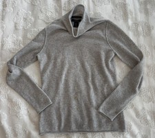Tahari 100 2 Ply Cashmere Pure Luxe Sweater Gray Size Small Stained