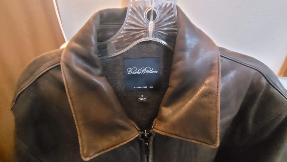 Brooks Brothers Brown Leather Bomber Jacket. Wool Liner. M. | eBay