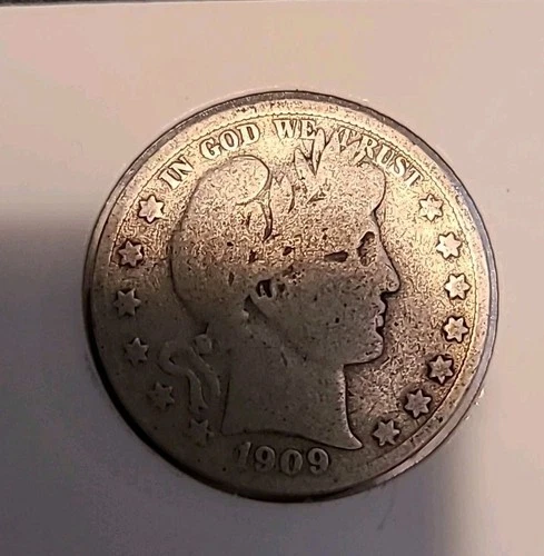 1909 S Barber Half Dollar G Good Silver 50c Coin 24hr Sale