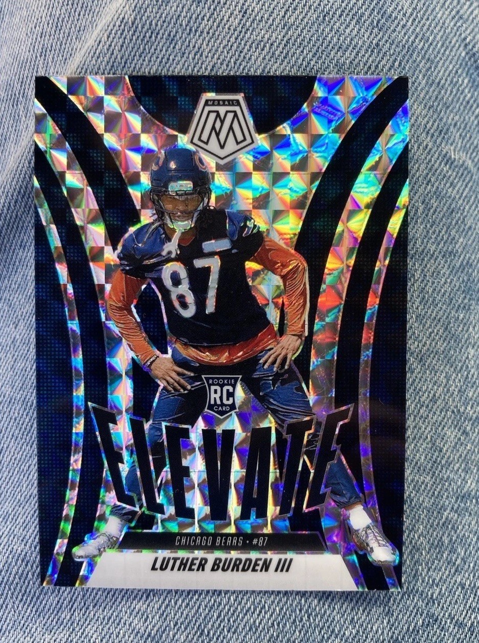 2025 Mosaic Football Luther Burden III RC Elevate Silver Mosaic Prizm Bears #7