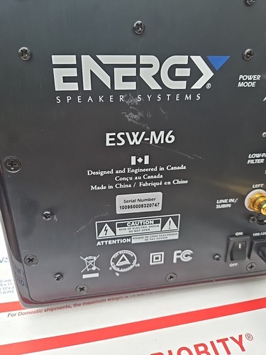 Energy ESW M6 Subwoofer Speaker Bass Woofer, FOR PARTS OR REPAIR - Picture 19 of 24