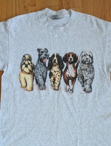 Vintage T-shirt Loft Dog Crew Beagle Schnauzer Cocker Spaniel Bichon 2 Sided L