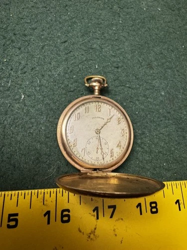 ANTIQUE 1928 ILLINOIS Time King 12s 21j Grade 279 POCKET WATCH RUNS Hunter Case