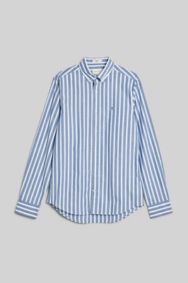 GANT 3240118-436 Slim Wide Popeline Stripe Button Down Shirt COLLEGE BLUE Camicia