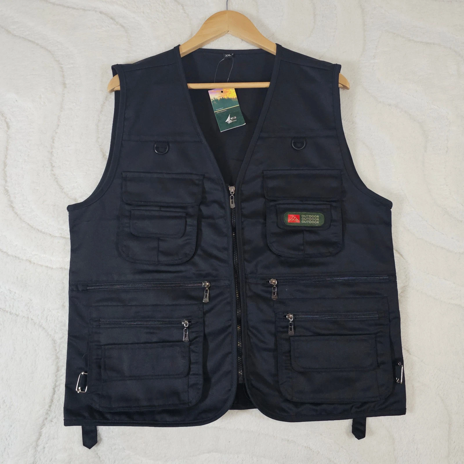 BNWT Binyuan Utility Fishing Vest Men XXL 44in Chest Black Multi Pocket Outdoor