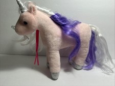 Rare Aurora Breyer Pink Unicorn Plush Horse Pony Stuffed Animal W/ Purple Hair