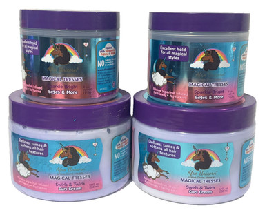 4x Afro Unicorn Mafical Tresses: 2x Curl Cream (12oz) + 2x Edges & More (4oz)