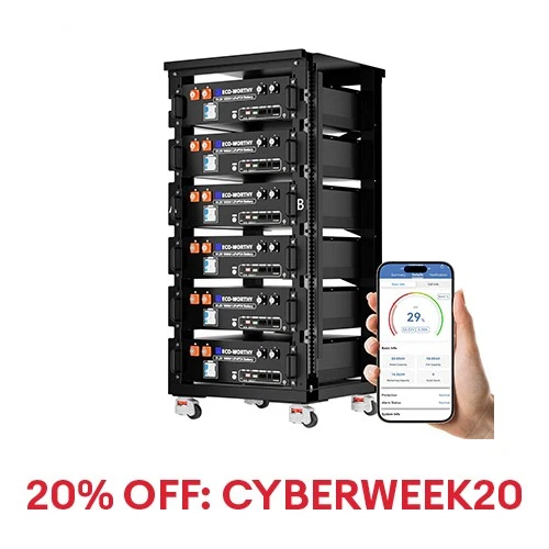 ECO-WORTHY 6Pack 48V 100AH Server Rack LiFePO4 Lithium Battery UL1973 & UL9540A