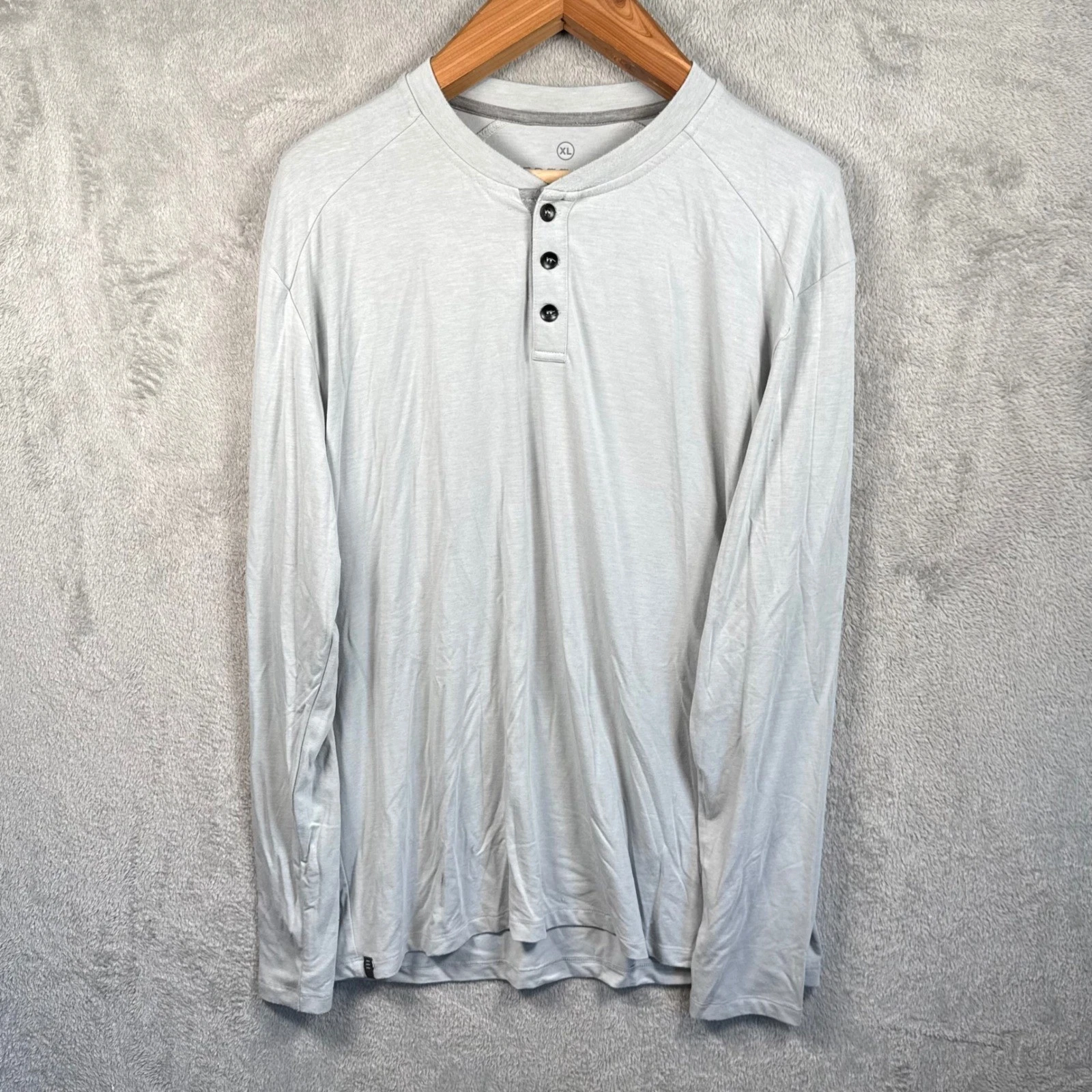 Free Fly Henley Shirt Mens XL Light Gray Bamboo Performance L/S Outdoor Comfort image 1