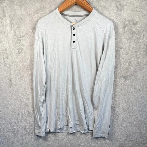 Free Fly Henley Shirt Mens XL Light Gray Bamboo Performance L/S Outdoor Comfort video thumbnail