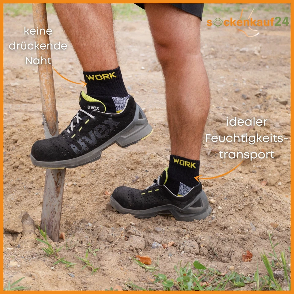 10 | 20 Paar kurze Arbeitssocken Herren Socken Baumwolle WORK - Bild 4 von 4