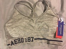 NWT AEROPOSTALE SPORTS BRA - GRAY SIZE: XL MSRP 32.50