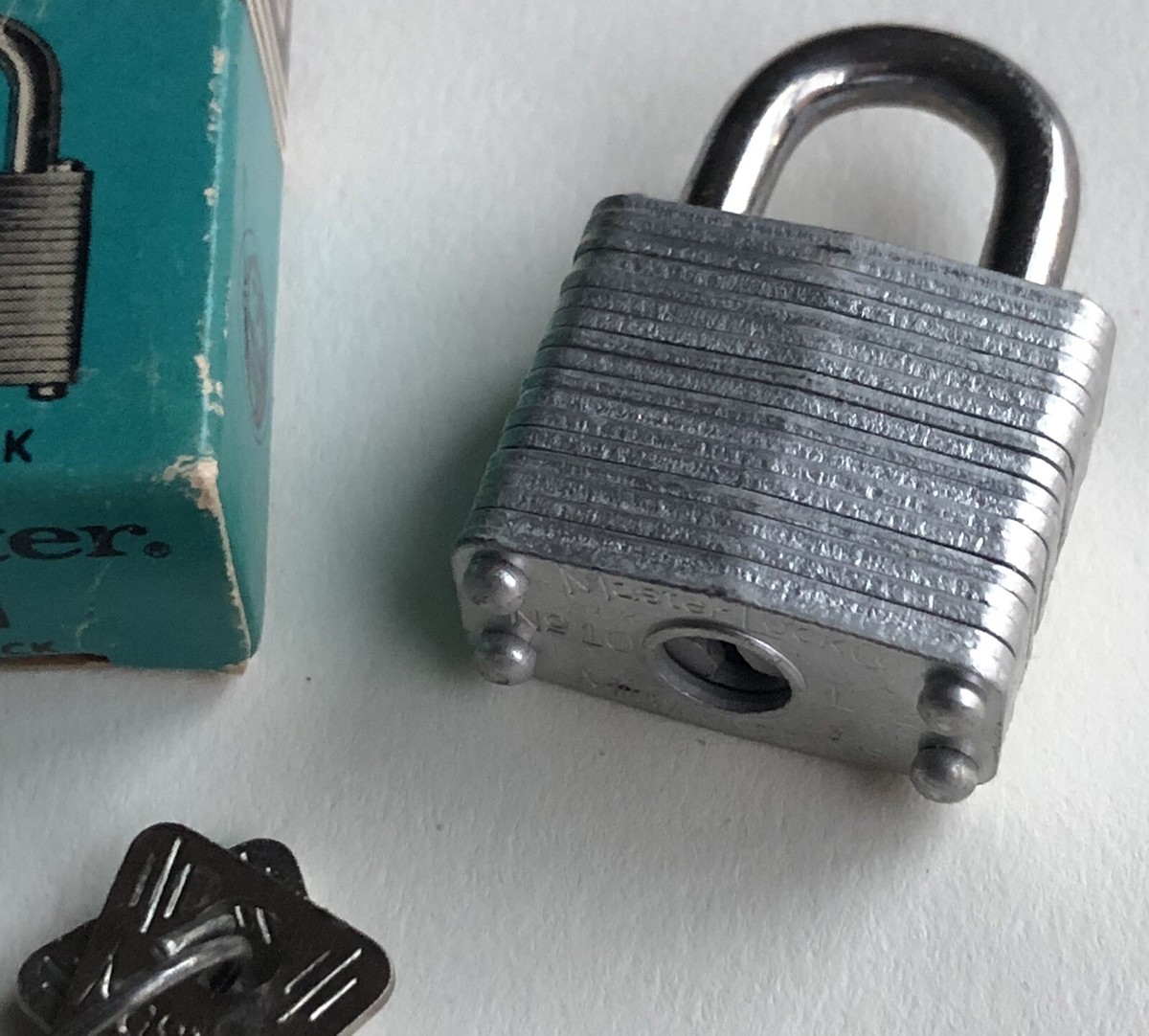 Vintage MASTER Padlock No. 10 Lock Keys Original Box