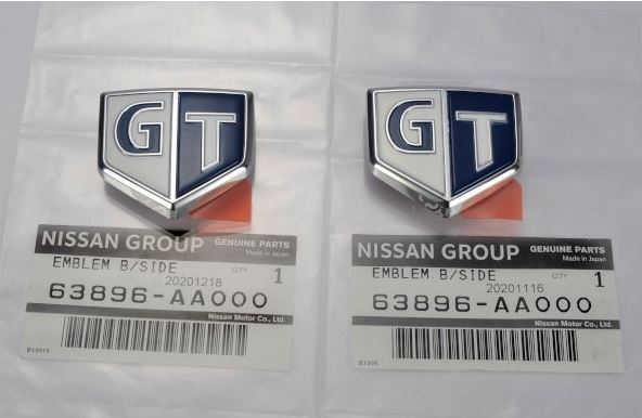 Nissan Genuine OEM 63896-AA000 Skyline GT Fender Emblem Blue LH RH